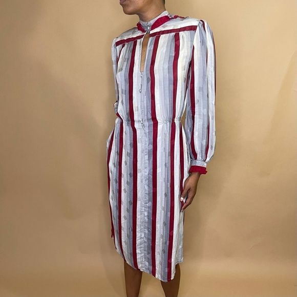 Vintage Dresses & Skirts - Vintage 70s striped A line dress sz 14